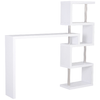 HOMCOM-HOMCOM-Moderna-Scrivania-con-Libreria-Ruotabile-Adatta-per-Ottimizzare-lo-Spazio-Finitura-Legno-Bianco
