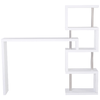 HOMCOM-HOMCOM-Moderna-Scrivania-con-Libreria-Ruotabile-Adatta-per-Ottimizzare-lo-Spazio-Finitura-Legno-Bianco