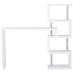HOMCOM-HOMCOM-Moderna-Scrivania-con-Libreria-Ruotabile-Adatta-per-Ottimizzare-lo-Spazio-Finitura-Legno-Bianco