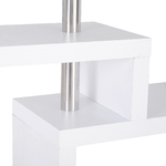 HOMCOM-HOMCOM-Moderna-Scrivania-con-Libreria-Ruotabile-Adatta-per-Ottimizzare-lo-Spazio-Finitura-Legno-Bianco