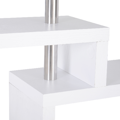 HOMCOM-HOMCOM-Moderna-Scrivania-con-Libreria-Ruotabile-Adatta-per-Ottimizzare-lo-Spazio-Finitura-Legno-Bianco