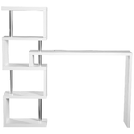 HOMCOM-HOMCOM-Moderna-Scrivania-con-Libreria-Ruotabile-Adatta-per-Ottimizzare-lo-Spazio-Finitura-Legno-Bianco