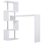 HOMCOM-HOMCOM-Moderna-Scrivania-con-Libreria-Ruotabile-Adatta-per-Ottimizzare-lo-Spazio-Finitura-Legno-Bianco