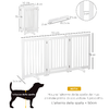 PawHut-Cancellino-per-Cani-Pieghevole-a-3-Pannelli-Porta-Centrale-con-Blocco-Struttura-in-MDF-155x76cm-Bianco
