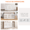 PawHut-Cancellino-per-Cani-Pieghevole-a-3-Pannelli-Porta-Centrale-con-Blocco-Struttura-in-MDF-155x76cm-Bianco