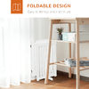 PawHut-Cancellino-per-Cani-Pieghevole-a-3-Pannelli-Porta-Centrale-con-Blocco-Struttura-in-MDF-155x76cm-Bianco