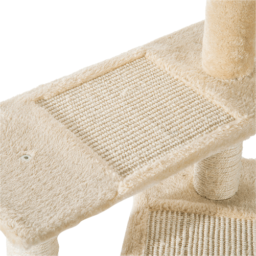 PawHut-Trespolo-per-Gatti-Multilivello-con-Tiragraffi-in-Sisal-Albero-per-Gatti-con-Piattaforme-e-Cuccia-in-Peluche-Beige-50x50x100cm