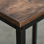 HOMCOM-Set-Tavolo-Alto-con-2-Sgabelli-e-Scaffale-Stile-Industriale-in-Metallo-e-Legno-Marrone-Rustico
