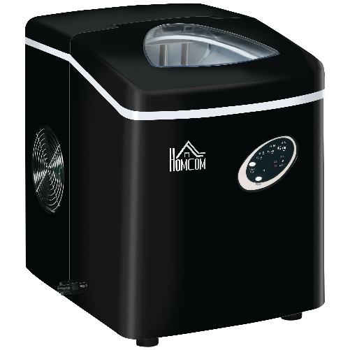 HOMCOM-Macchina-per-Ghiaccio-9-Cubetti-in-8-9-Minuti-con-3-Dimensioni-Regolabili-Nero