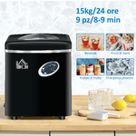 HOMCOM-Macchina-per-Ghiaccio-9-Cubetti-in-8-9-Minuti-con-3-Dimensioni-Regolabili-Nero