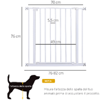 PawHut-Cancelletto-di-Sicurezza-per-Animali-Allargabile-Facile-Installazione-con-Supporti-a-Pressione-Acciaio-Resistente-con--una-Finitura-Verniciata-a-Polvere-Bianco-76x76-82cm