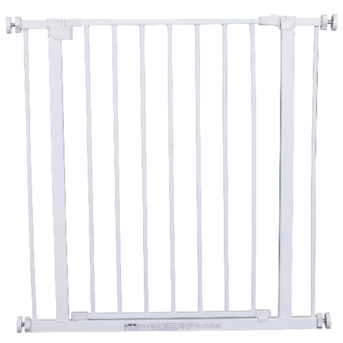 PawHut-Cancelletto-di-Sicurezza-per-Animali-Allargabile-Facile-Installazione-con-Supporti-a-Pressione-Acciaio-Resistente-con--una-Finitura-Verniciata-a-Polvere-Bianco-76x76-82cm