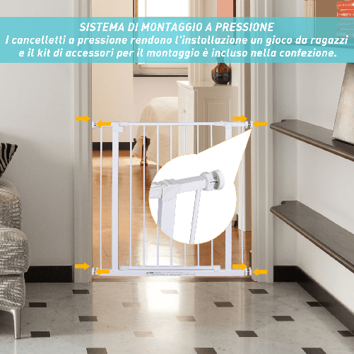 PawHut-Cancelletto-di-Sicurezza-per-Animali-Allargabile-Facile-Installazione-con-Supporti-a-Pressione-Acciaio-Resistente-con--una-Finitura-Verniciata-a-Polvere-Bianco-76x76-82cm