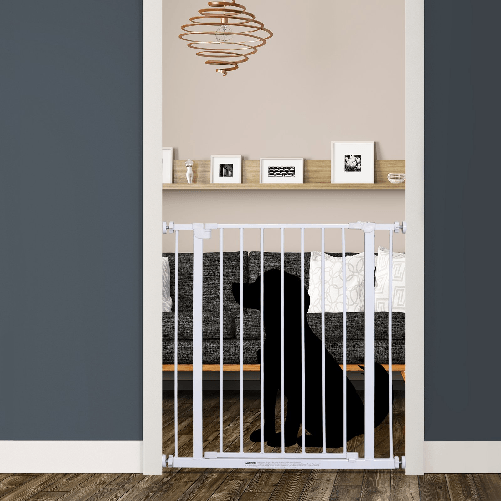 PawHut-Cancelletto-di-Sicurezza-per-Animali-Allargabile-Facile-Installazione-con-Supporti-a-Pressione-Acciaio-Resistente-con--una-Finitura-Verniciata-a-Polvere-Bianco-76x76-82cm