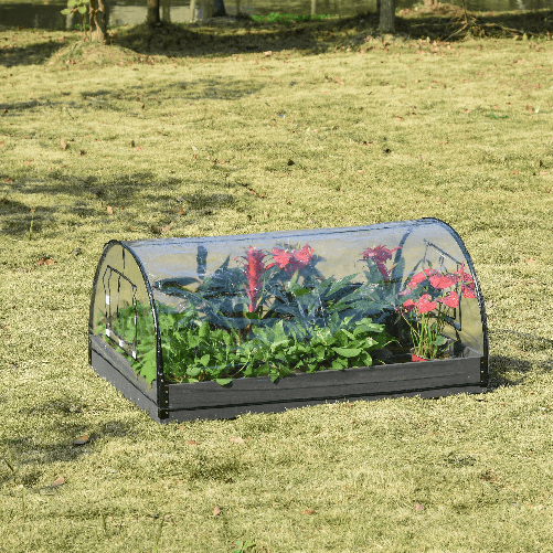 Outsunny-Mini-Serra-da-Giardino-o-Balcone-per-Piante-e-Fiori-con-Fioriera-e-Copertura-in-PVC-Trasparente-120x79x53cm