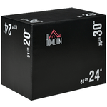 HOMCOM Plyo Box 3 in1 a 3 Altezze, Jumping Box Pliometrico Capacità 120kg, 75x51x61cm, Nero