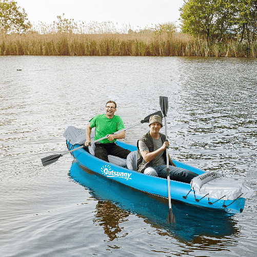 Outsunny-Canoa-Gonfiabile-2-Posti-Kayak-con-2-Remi-in-Alluminio-Pompa-Gonfiaggio-e-Kit-Riparazione-Azzurro