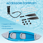 Outsunny-Canoa-Gonfiabile-2-Posti-Kayak-con-2-Remi-in-Alluminio-Pompa-Gonfiaggio-e-Kit-Riparazione-Azzurro