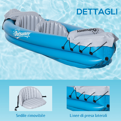 Outsunny-Canoa-Gonfiabile-2-Posti-Kayak-con-2-Remi-in-Alluminio-Pompa-Gonfiaggio-e-Kit-Riparazione-Azzurro