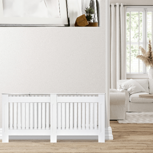 HOMCOM-Copritermosifone-in-Legno-MDF-Bianco-172x19x81cm