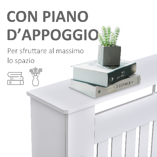 HOMCOM-Copritermosifone-in-Legno-MDF-Bianco-172x19x81cm
