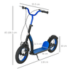 HOMCOM-Monopattino-per-Bambini-5--Anni-Altezza-Regolabile-e-Doppio-Freno-118x55-5x85-100-5cm-Blu