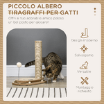 PawHut-Tiragraffi-per-Gatti-4kg-max-in-Truciolato-e-Iuta-con-Palline-da-Gioco-Incluse-35x23x40-cm-color-Rovere