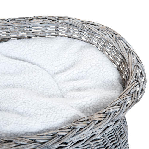 PawHut-Cuccia-per-Gatti-a-2-Ripiani-In-Vimini-Grigio-con-2-Cuscini-Lavabili-Interno-Esterno-56---37---40cm