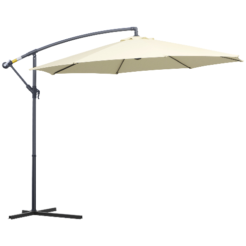 Outsunny-Ombrellone-Decentrato-da-Giardino-con-Base-a-Croce-Inclusa-in-Metallo-e-Poliestere-3x2-5-m-Beige