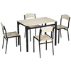 HOMCOM-Set-da-Pranzo-con-Tavolo-Rettangolare-e-4-Sedie-in-Acciaio-e-MDF-Nero-e-Rovere