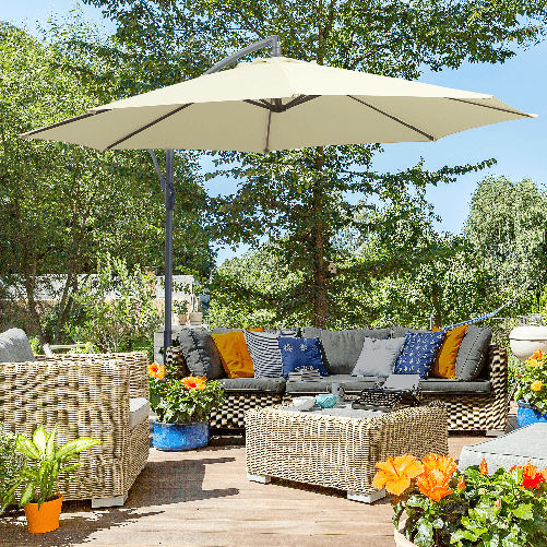 Outsunny-Ombrellone-Decentrato-da-Giardino-con-Base-a-Croce-Inclusa-in-Metallo-e-Poliestere-3x2-5-m-Beige