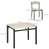 HOMCOM-Set-da-Pranzo-con-Tavolo-Rettangolare-e-4-Sedie-in-Acciaio-e-MDF-Nero-e-Rovere