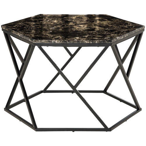 HOMCOM-Tavolino-da-Salotto-Moderno-con-Piano-Effetto-Marmo-e-Struttura-in-MDF-e-Acciaio-81x70x51-2-cm-Nero