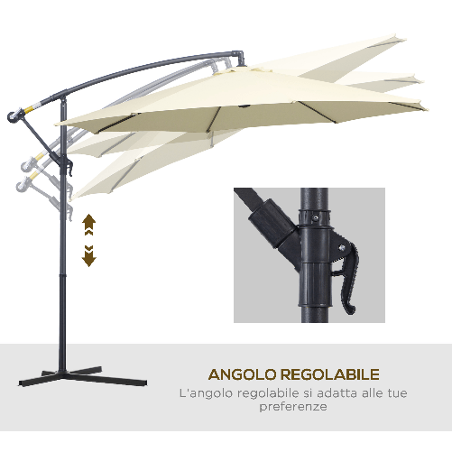 Outsunny-Ombrellone-Decentrato-da-Giardino-con-Base-a-Croce-Inclusa-in-Metallo-e-Poliestere-3x2-5-m-Beige