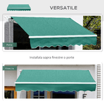 Outsunny-Tenda-da-Sole-Avvolgibile-a-Caduta-con-Manovella-in-Alluminio-e-Poliestere-3x2-5m-Verde-Scuro