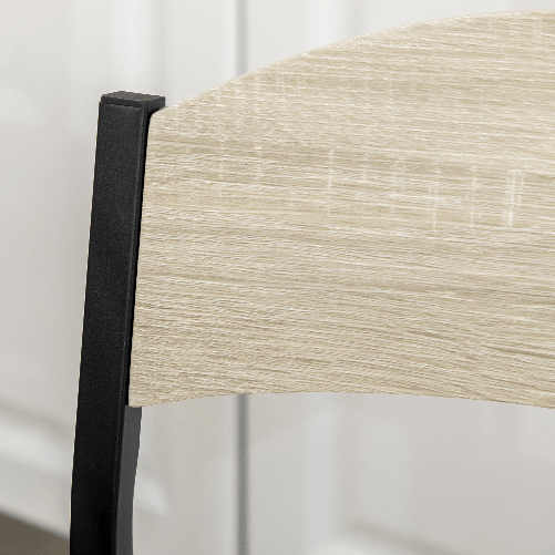 HOMCOM-Set-da-Pranzo-con-Tavolo-Rettangolare-e-4-Sedie-in-Acciaio-e-MDF-Nero-e-Rovere