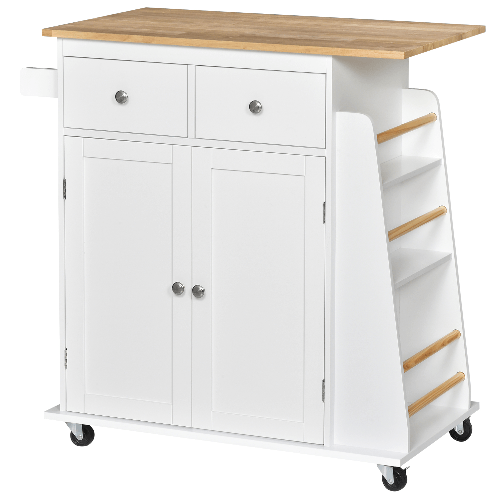 HOMCOM-Carrello-da-Cucina-Portaspezie-a-3-Livelli-e-4-Ruote-in-MDF-e-Truciolato-89x45x89cm-Bianco