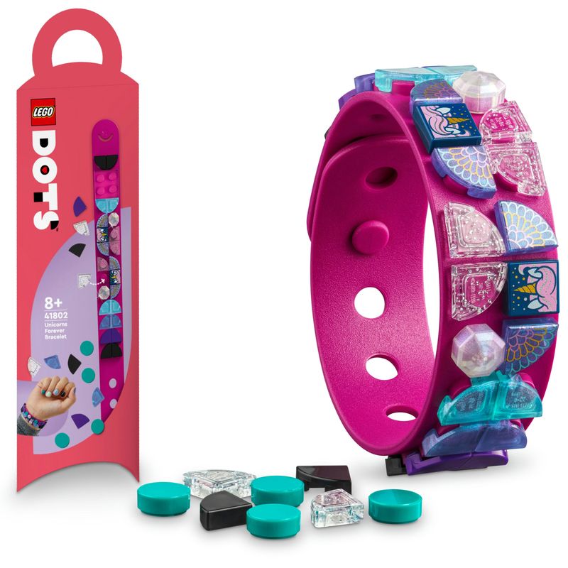 LEGO-41802-DOTS-Braccialetto-Unicorni-per-Sempre-Kit-Braccialetti-Fai-da-Te-per-Bambina-e-Bambino-con-Unicorno-Idea-Regalo-Giocattolo-Arti-e-Mestieri