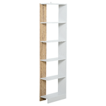 HOMCOM-Scaffale-Libreria-a-Parete-in-Legno-Color-Rovere-e-Bianco-con-5-Ripiani