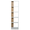 HOMCOM-Scaffale-Libreria-a-Parete-in-Legno-Color-Rovere-e-Bianco-con-5-Ripiani