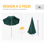 Outsunny-Ombrellone-da-Esterni-2x2-3-m-Portatile-e-con-Tettuccio-Inclinabile-in-Poliestere-Verde-Scuro