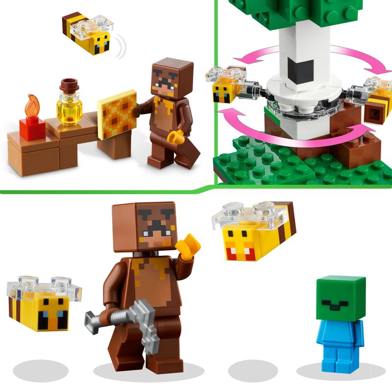 LEGO-21241-Minecraft-Il-Cottage-dell’Ape-Modellino-da-Costruire-della-Fattoria-con-Bimbo-Zombie-e-Animali-Giocattolo-Idea-Regalo-di-Compleanno-per-Bambini-Ragazzi-e-Ragazze