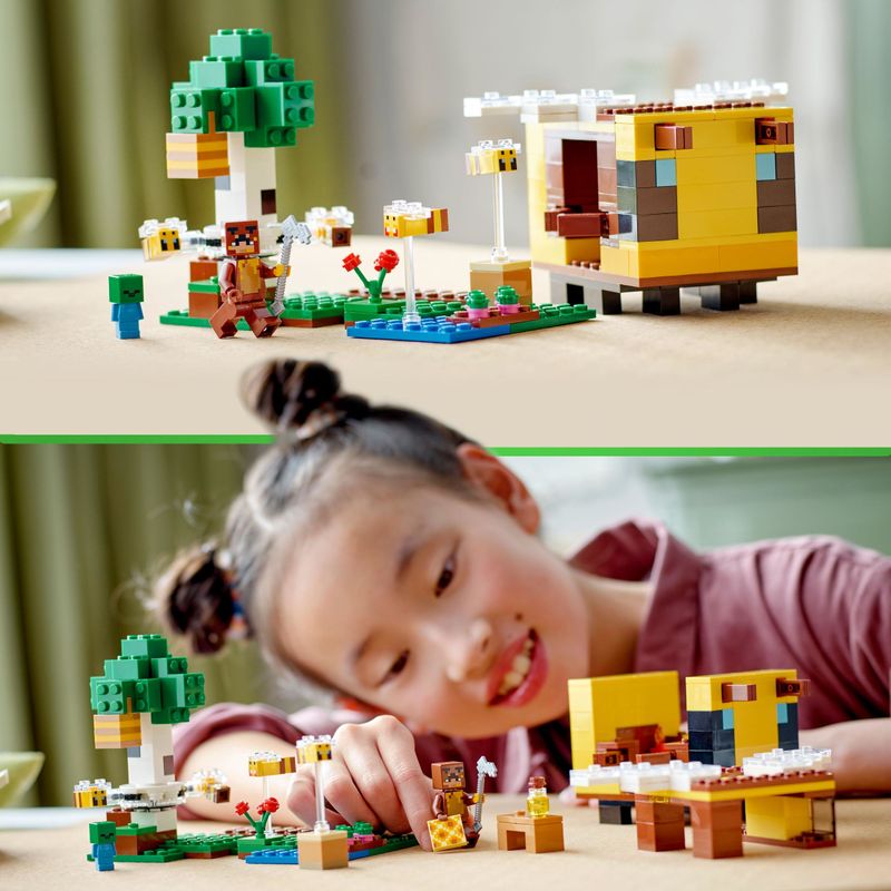 LEGO-21241-Minecraft-Il-Cottage-dell’Ape-Modellino-da-Costruire-della-Fattoria-con-Bimbo-Zombie-e-Animali-Giocattolo-Idea-Regalo-di-Compleanno-per-Bambini-Ragazzi-e-Ragazze