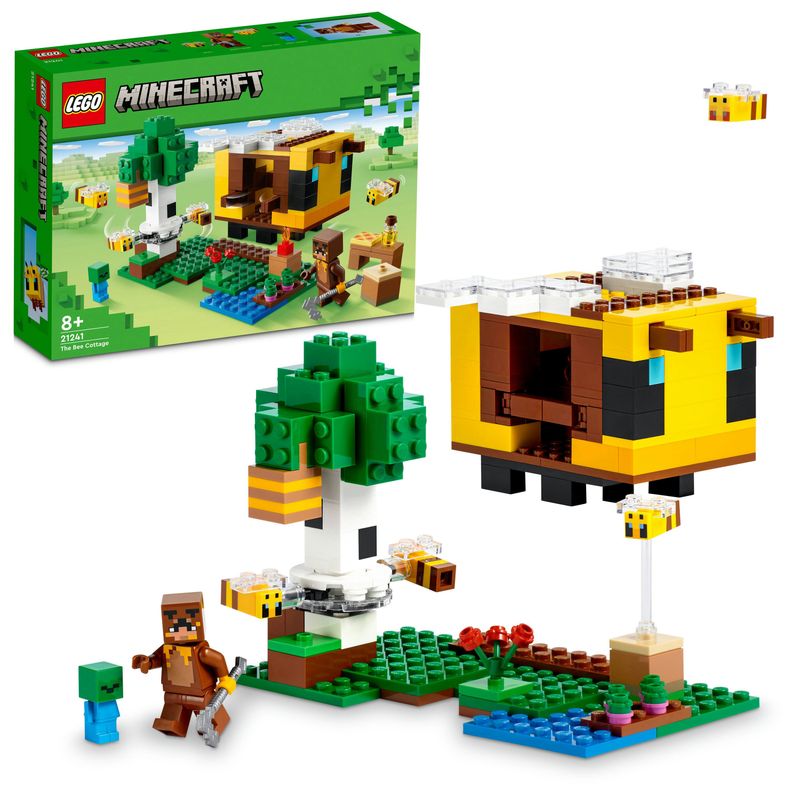 LEGO-21241-Minecraft-Il-Cottage-dell’Ape-Modellino-da-Costruire-della-Fattoria-con-Bimbo-Zombie-e-Animali-Giocattolo-Idea-Regalo-di-Compleanno-per-Bambini-Ragazzi-e-Ragazze