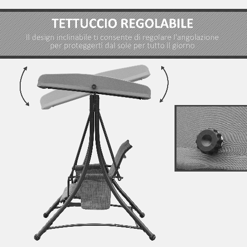 Outsunny-Dondolo-3-Posti-da-Giardino-o-Terrazzo-con-Tettuccio-Regolabile-e-Tasche-Portaoggetti-Grigio-Scuro-196x128x172cm