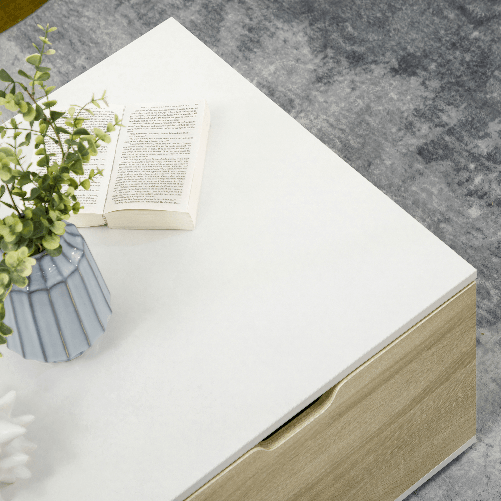 HOMCOM-Tavolino-Basso-da-Caffe-in-Truciolato-con-Cassetti-e-Ripiano-in-Vetro-per-Soggiorno-e-Ingresso-106x58x39-cm-Bianco