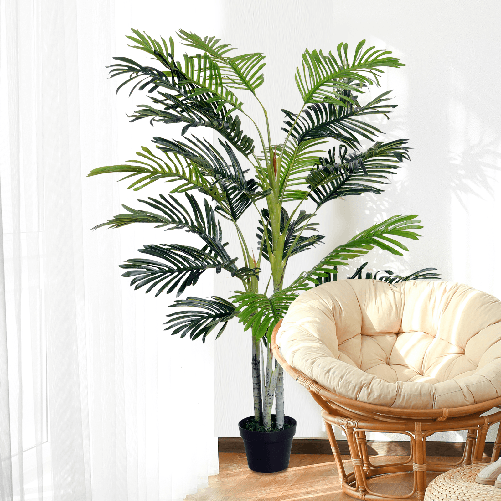 Outsunny-Pianta-Finta-Palma-Artificiale-in-Vaso-da-150cm-per-Interni-ed-Esterni