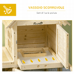 PawHut-Conigliera-per-Interno-in-Legno-d-Abete-con-Vassoio-Estraibile-3-Porte-e-Area-Esterna-151-5x106x97-cm