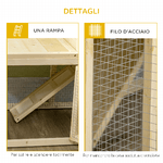 PawHut-Conigliera-per-Interno-in-Legno-d-Abete-con-Vassoio-Estraibile-3-Porte-e-Area-Esterna-151-5x106x97-cm