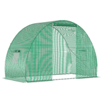Outsunny Serra a Tunnel con Porta Avvolgibile e Finestre, Copertura PE e Struttura in Acciaio, 1.5x3x2m, Verde